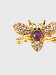 Tiny bug ring, amethyst - Gold