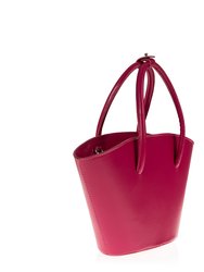 Lady's Gambit Mini Tote In Dark Pink Leather