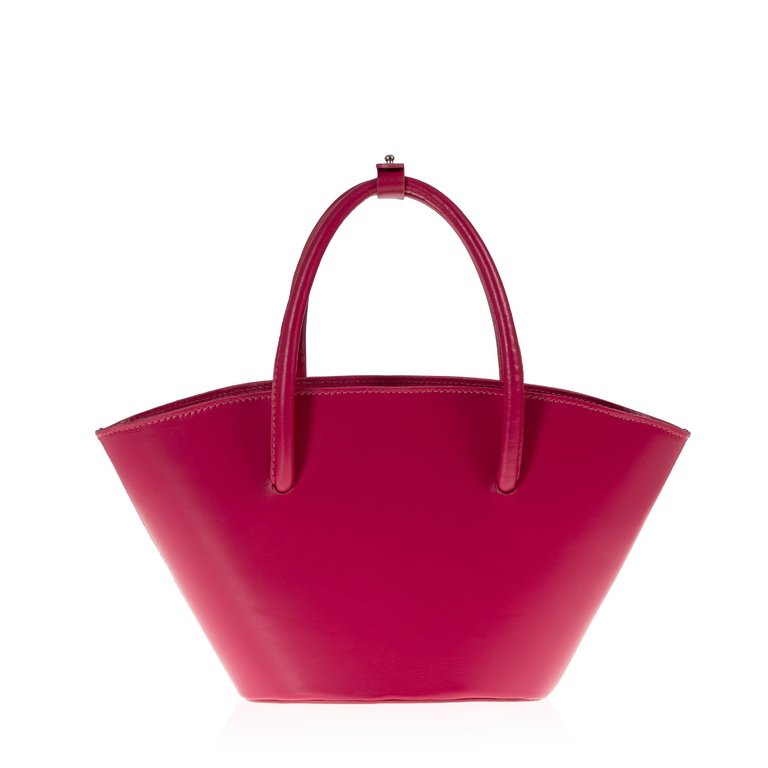 Lady's Gambit Mini Tote In Dark Pink Leather - Dark Pink Leather
