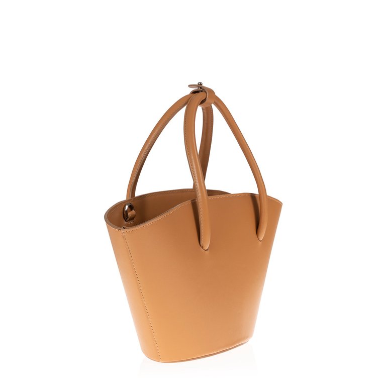 Lady's Gambit Mini Tote In Tan Leather