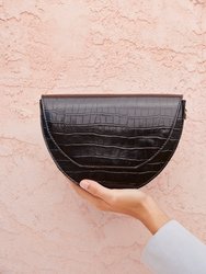 Lune Saddle Bag - Black Croco