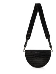 Lune Saddle Bag - Black Croco