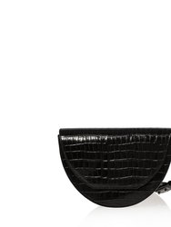 Lune Saddle Bag - Black Croco