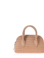 Mini Lady D - Beige Croc Embossed - Beige Croc Embossed