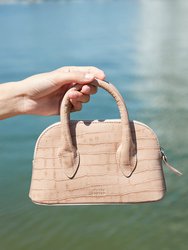 Mini Lady D - Beige Croc Embossed