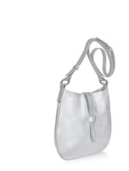 Tulip Crossbody Bag - Silver Pebbled