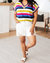 Another One V-Neck Striped Top In Multi