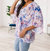 Fabled In Floral Draped Peplum Top In Blue