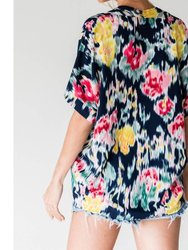 Floral Print Boxy Short Sleeve Top