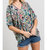 Floral Watercolor Print Blouse Plus - Navy Watercolor