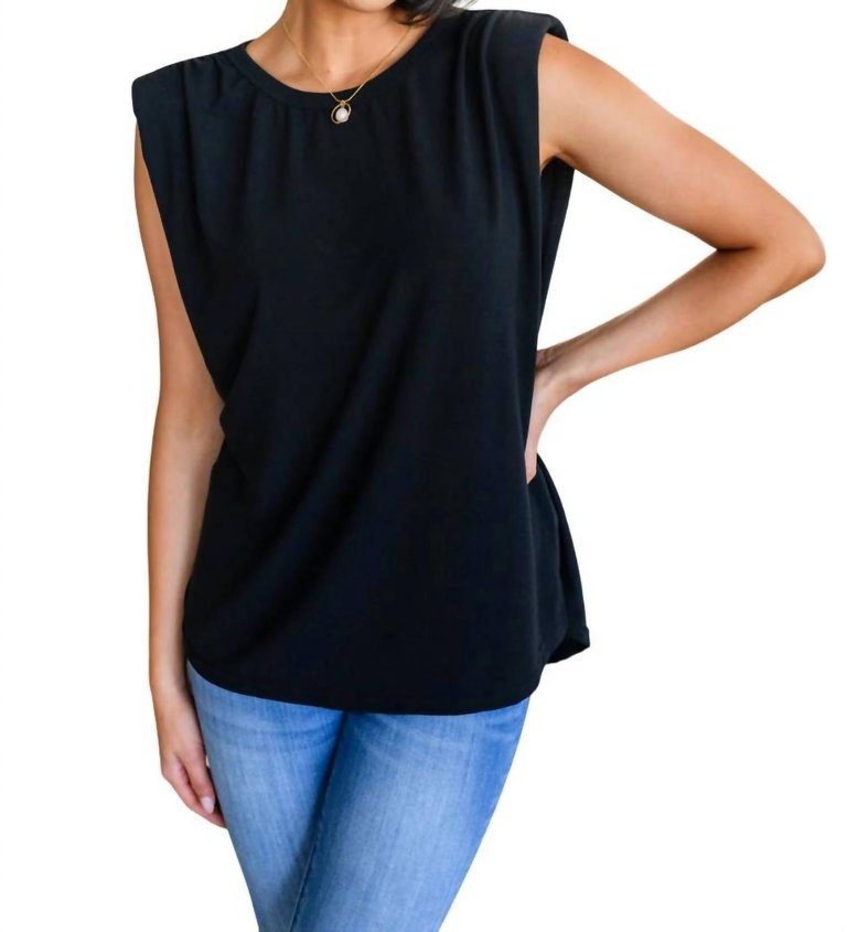 Juke Box Hero Shoulder Pad Top In Black - Black