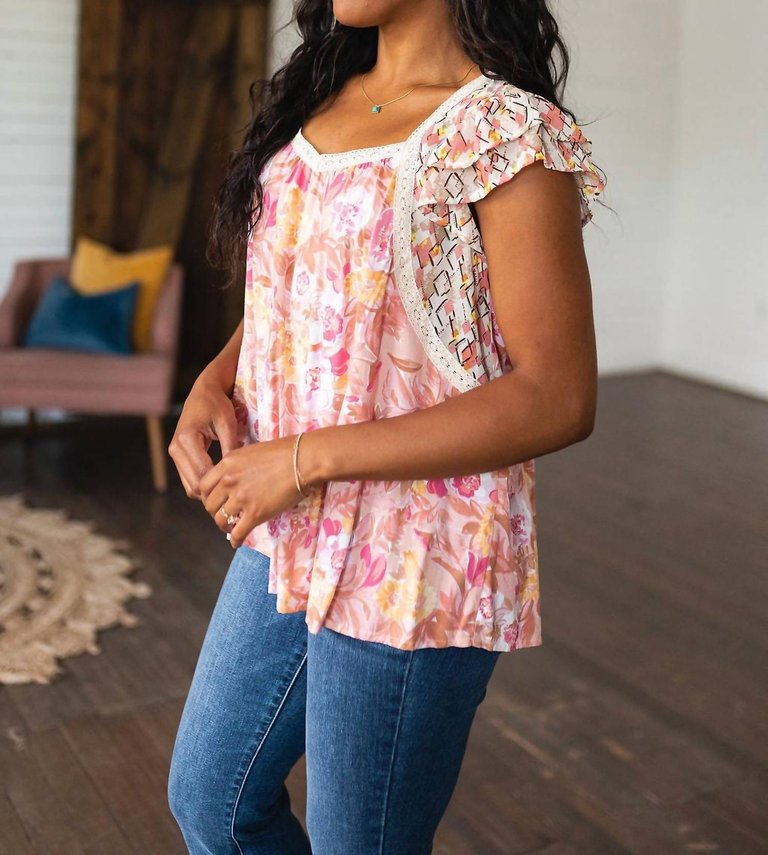 Not So Serious Floral Blouse In Pink