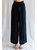 Solid Wide Leg Pants With Stretch-Band Ribbon And Self-Tie Waist