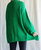 Textured Bubble Sleeve Cardigan In Kelly Green