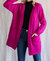 Textured Open Cardigan - Magenta