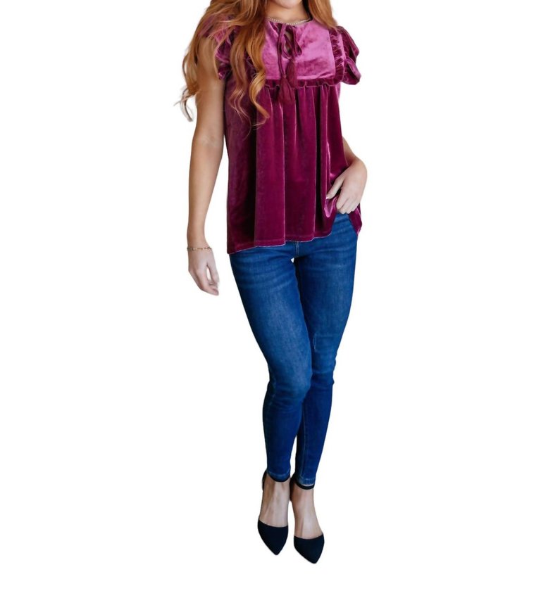 Velveteen Queen Blouse In Magenta - Magenta