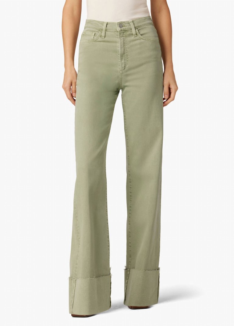 The Mia High Rise Wide Leg Jean - Khaki Green