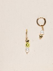 HaHa Earrings - White/Gold