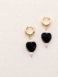 Kuro Earrings - Gold / Pearl / Black