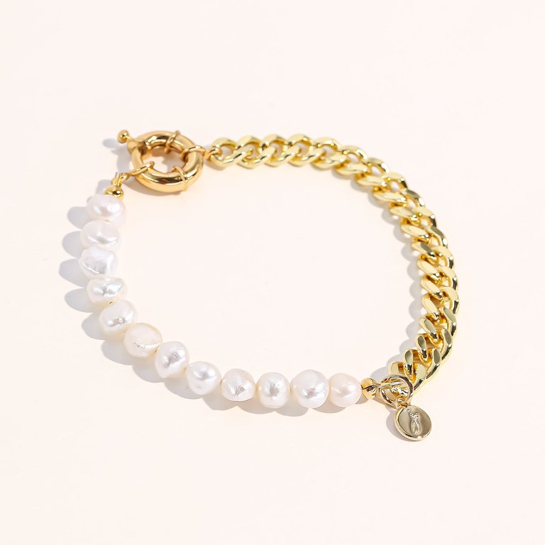 Lauren Bracelet - Gold/White