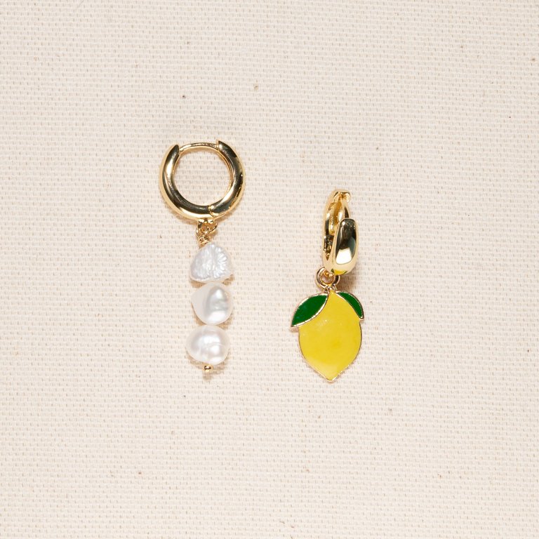 Lemonade Earrings - Pearl Lemon