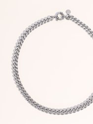 Lisa Silver Cuban Chain Necklace - Silver