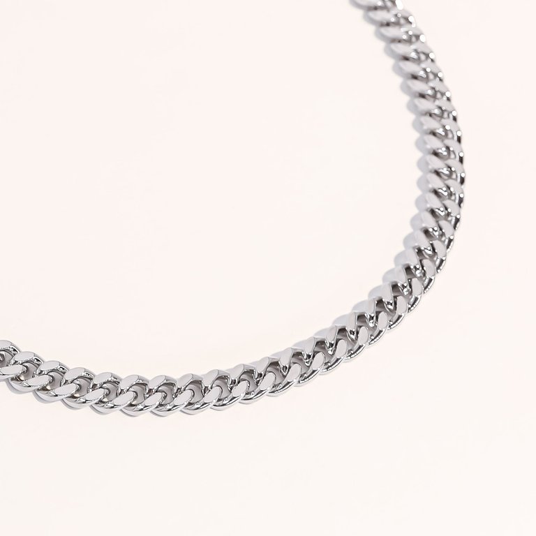 Lisa Silver Cuban Chain Necklace