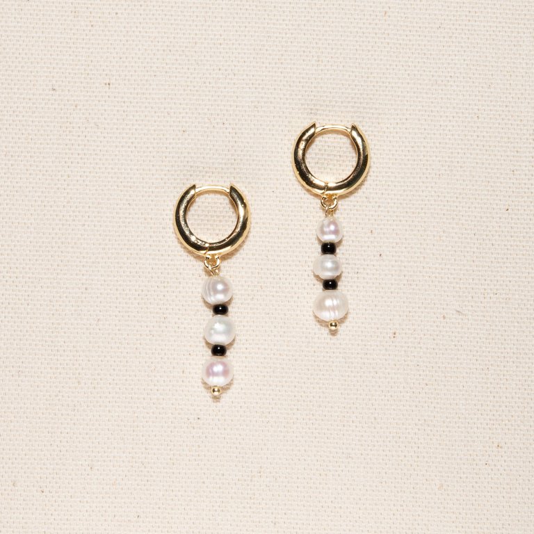 Victoria Earrings - Gold/White