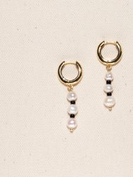 Victoria Earrings - Gold/White