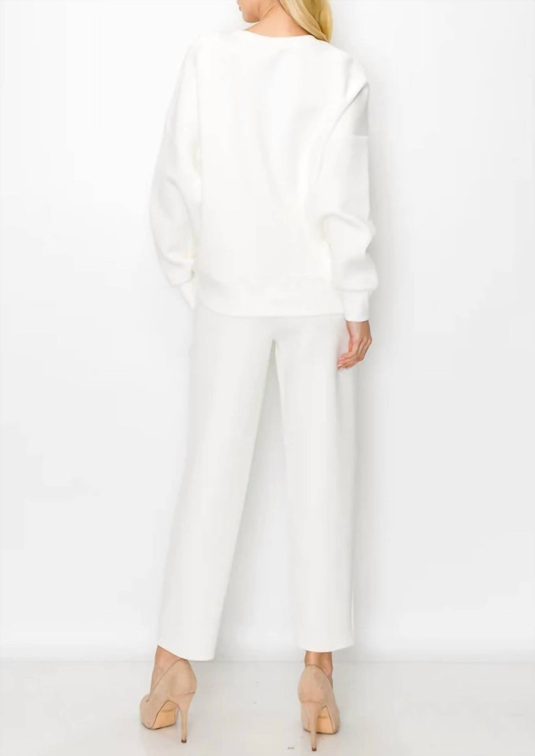 Felice French Scuba Pant In White