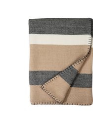 Block Stripe Throw - Camel/Charcoal