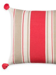 Cabana Stripe Pillow - Coral/Camel