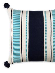 Cabana Stripe Pillow - Navy/Peacock