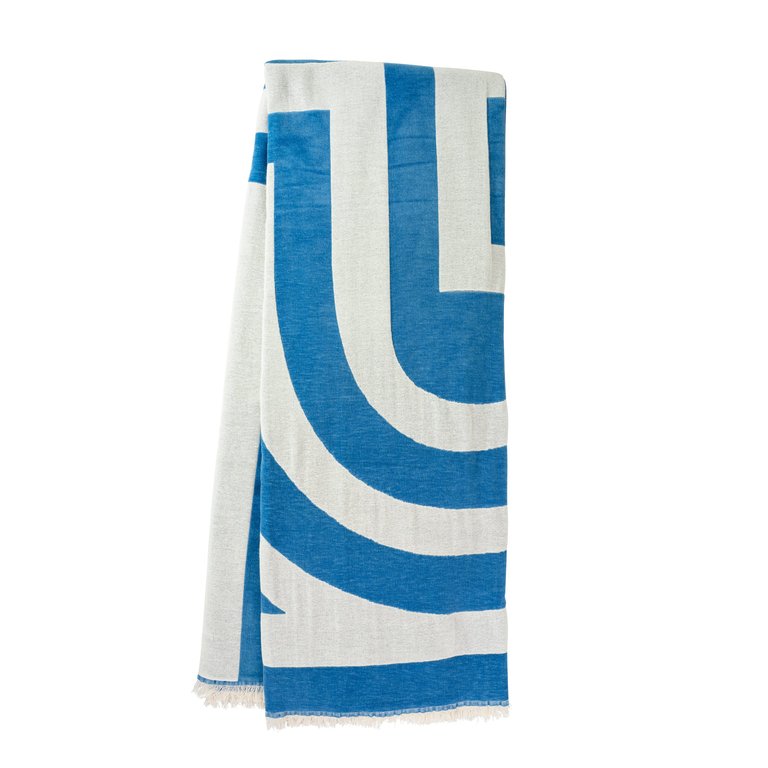 Deco Throw - Cerulean Blue