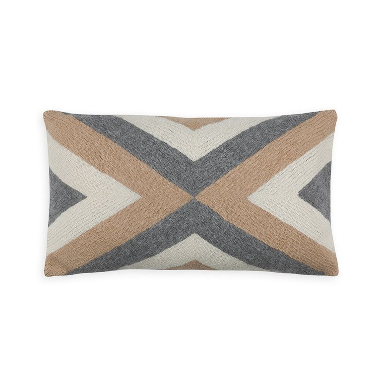 Grinda Rectangle Pillow - Camel/Grey