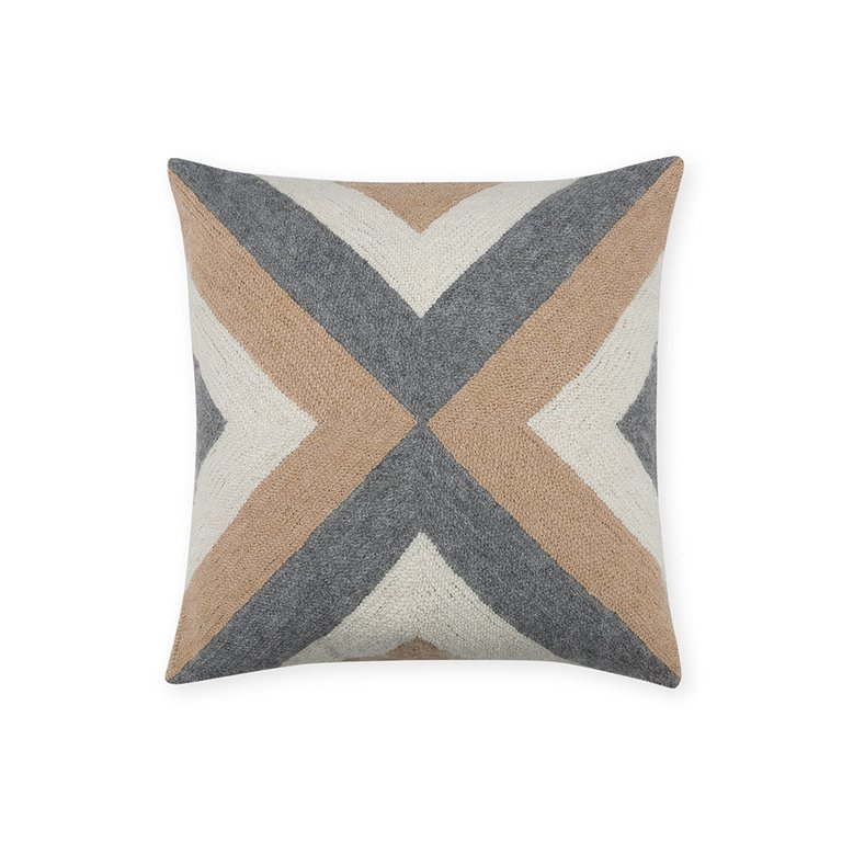 Grinda Square Pillow - Camel/Grey