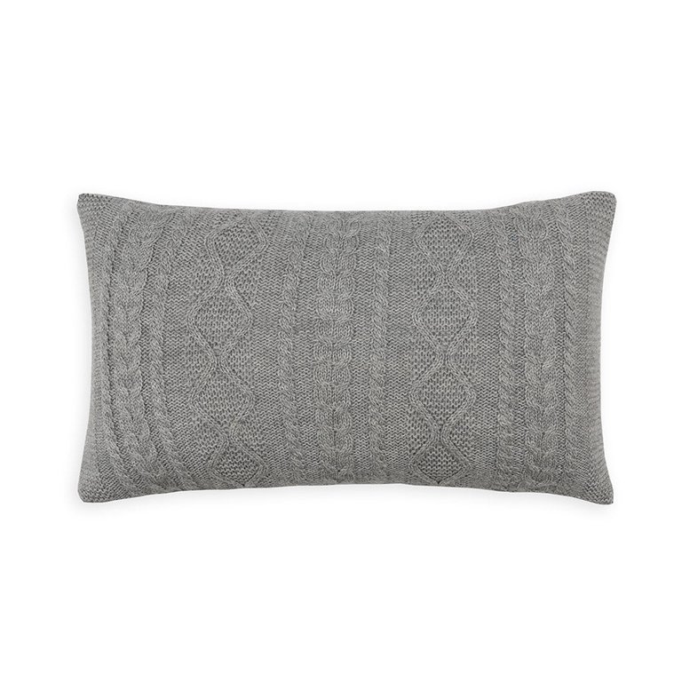 Howard Cable Rectangle Pillow - Grey