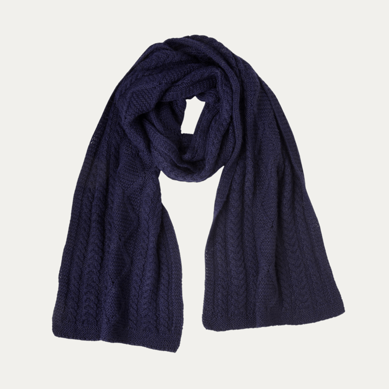 Howard Cable Scarf - Navy