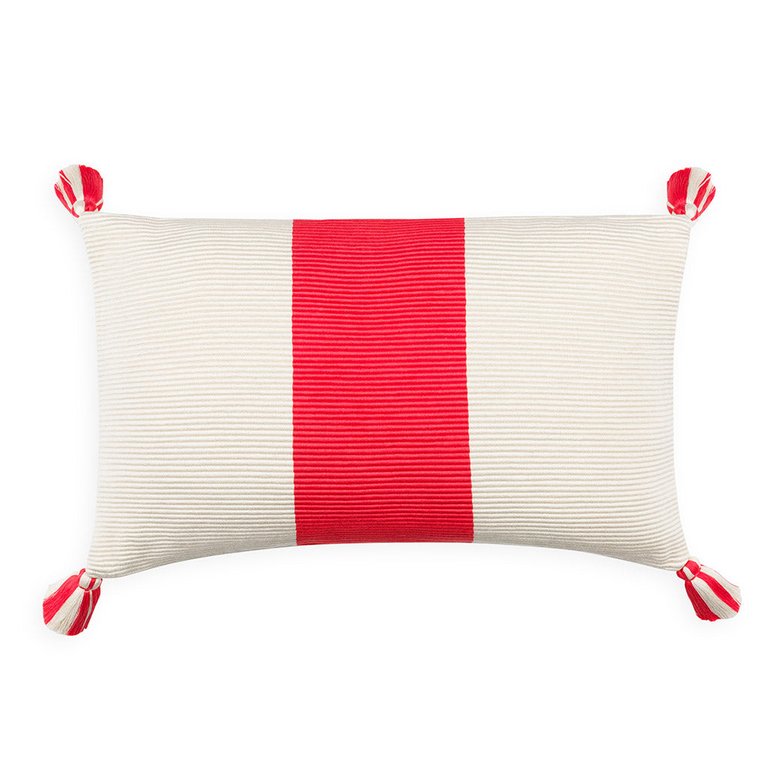 Laguna Stripe Pillow - Coral