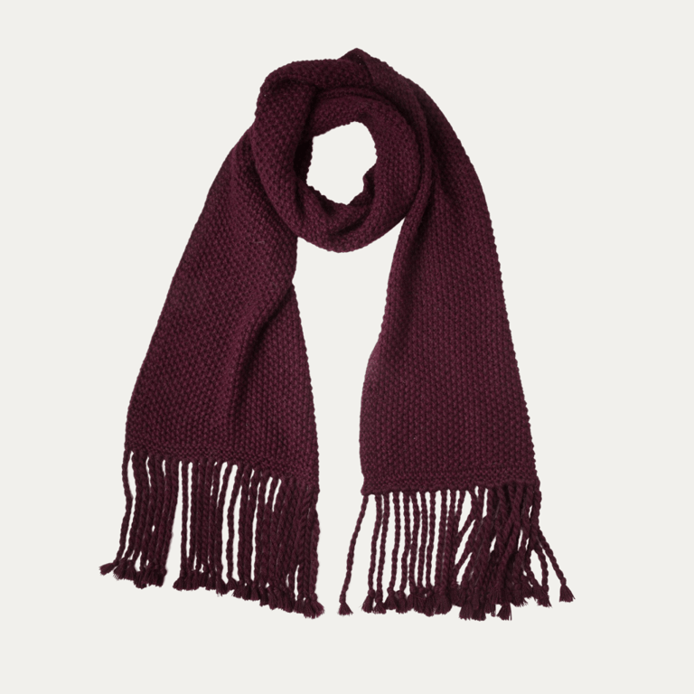 Large Tuck Stitch Scarf - Aubergine