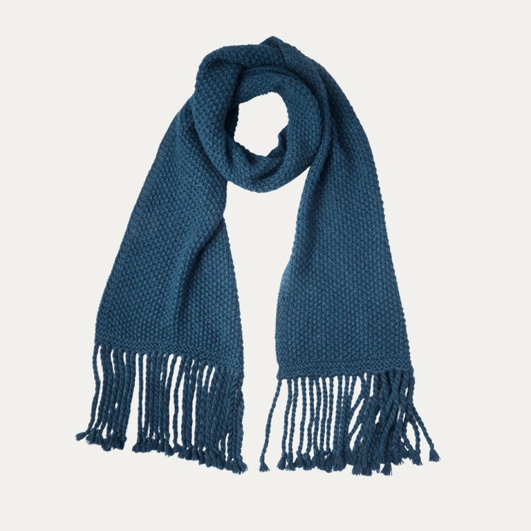 Large Tuck Stitch Scarf - Teal