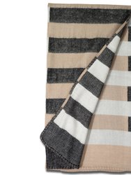 Sonia Stripe Throw - Black/Camel