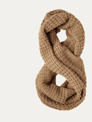 Waffle Knit Infinity Scarf - Camel