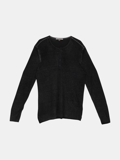 John Varvatos John Varvatos Men's Metal Black Artisan Henley Sweater Pullover - L product
