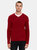 Omaha Brushed Rib V-Neck Sweater - Red