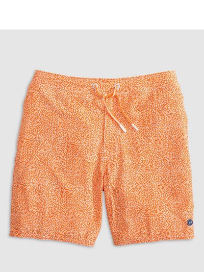 JOHNNIE-O Men's Parrish Half Elastic 7" Swim Shorts - Clementine product