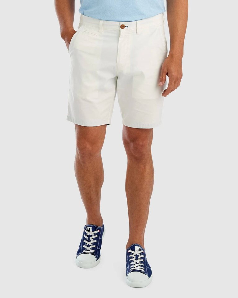 Santiago Cotton Stretch Shorts In White - White