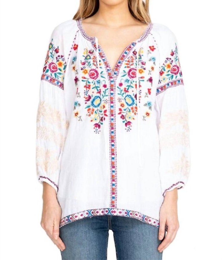 Allegra Peasant Blouse - White