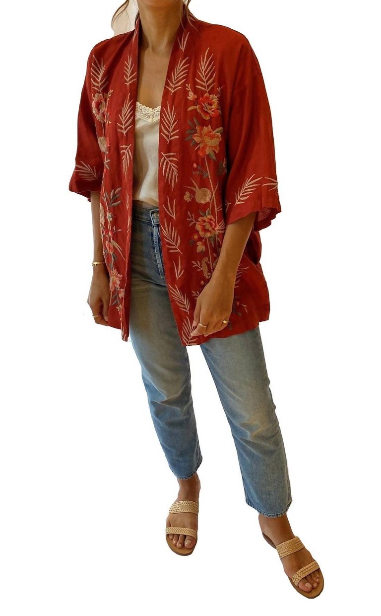 Caspian Kimono Cardigan - Adobe