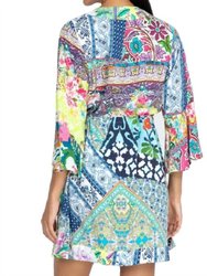Drawstring Patchwork Coverup